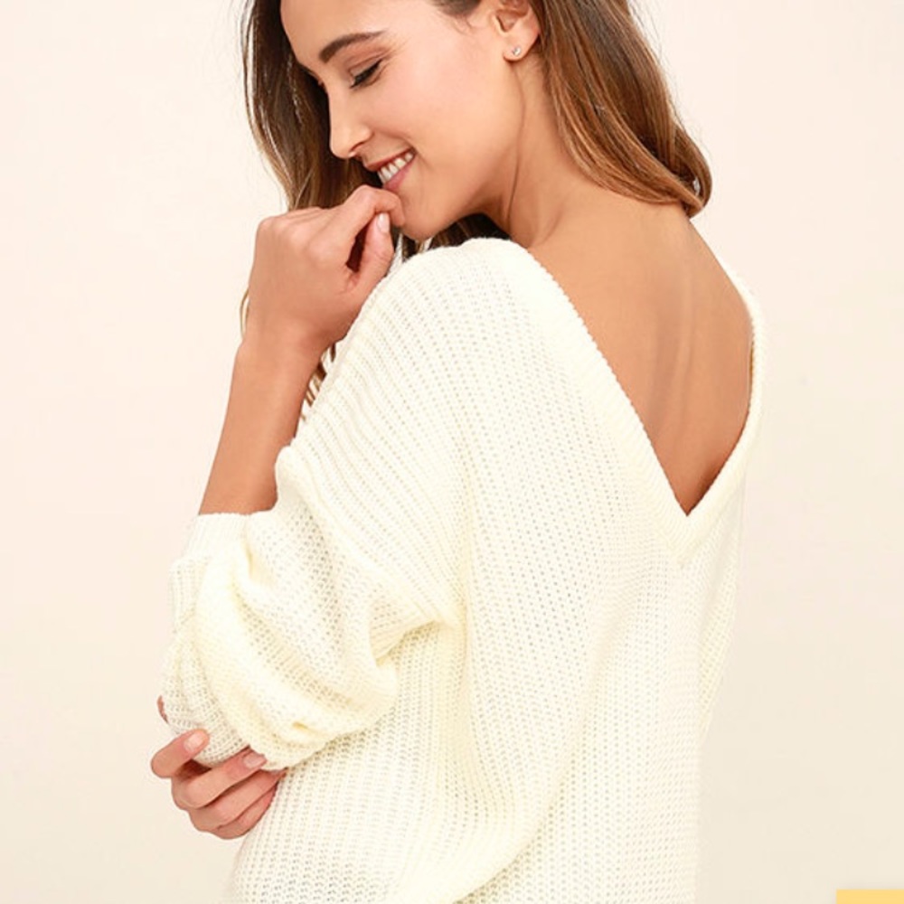 Lulu’s Island Ferry off the shoulder sweater, XS